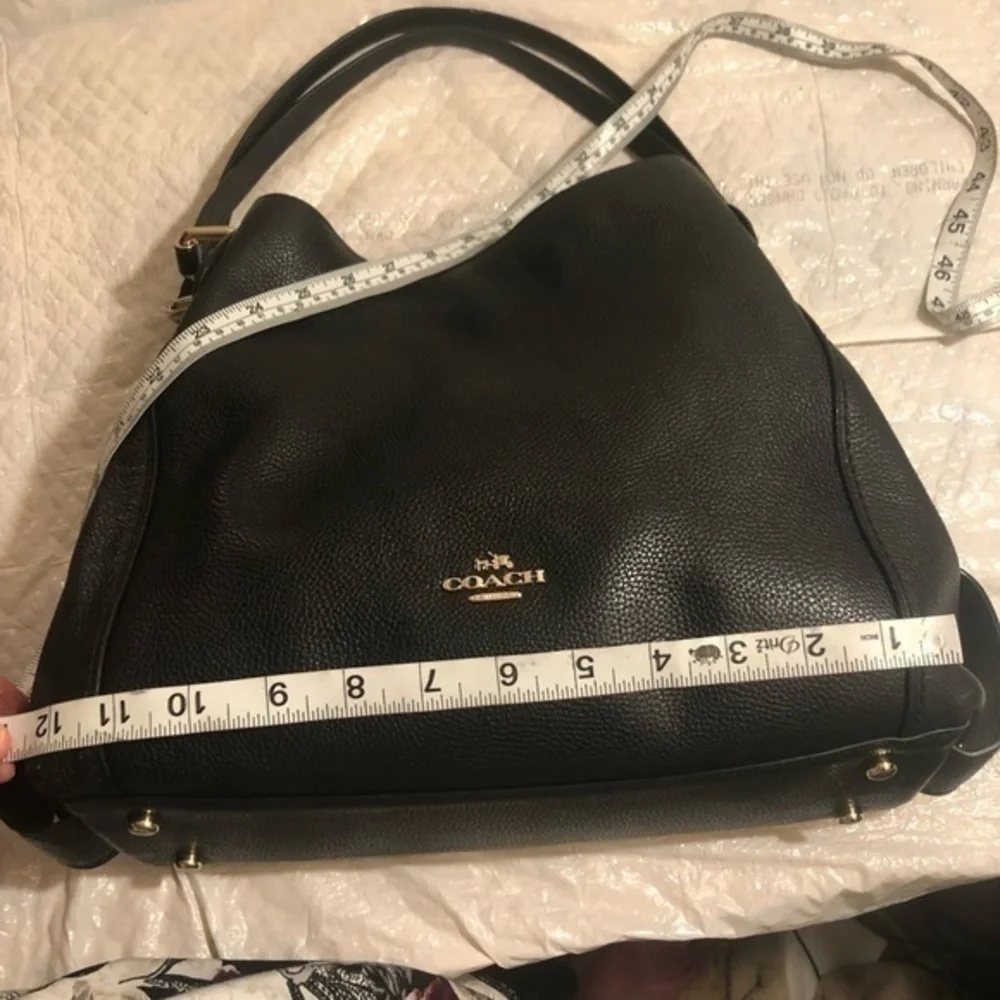Coach Edie 31 Leather Shoulder Bag Black leather